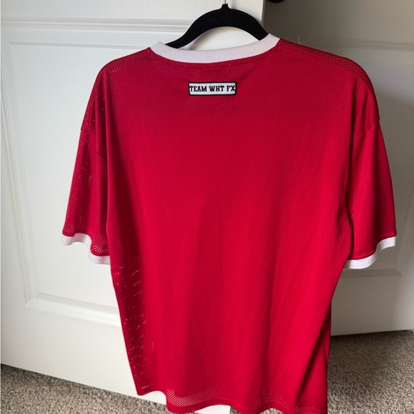 Red White Fox Jersey Top XS/S - Picture 6 of 8